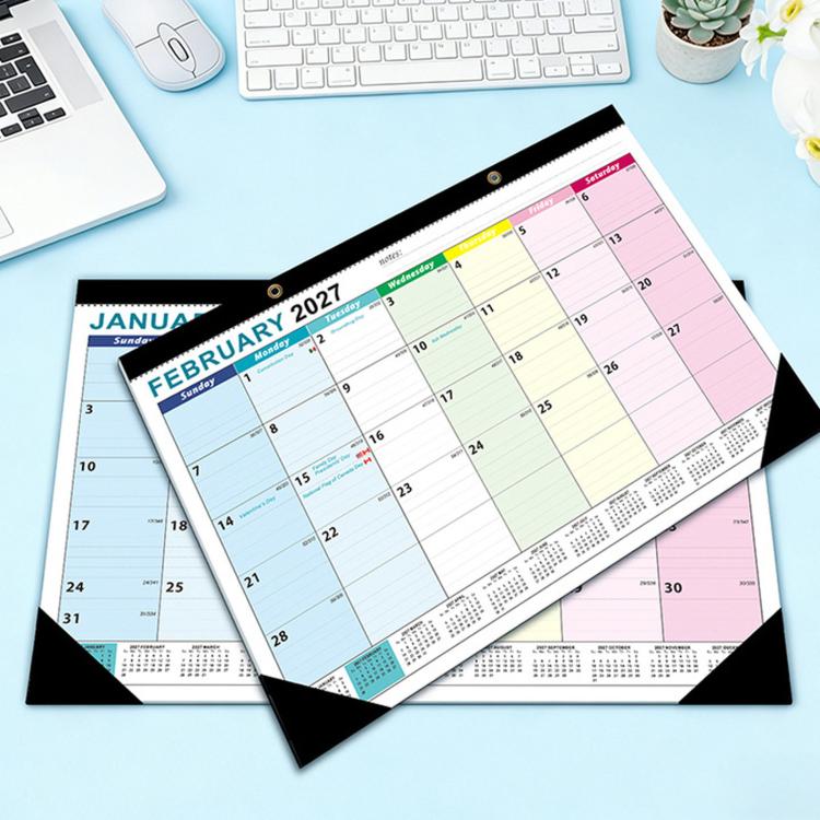 18 Months Jan 2027 - Jun 2028 Desk Calendar 17inch x 12inch Large Monthly Wall Calendar — Fresh Watercolor Style
