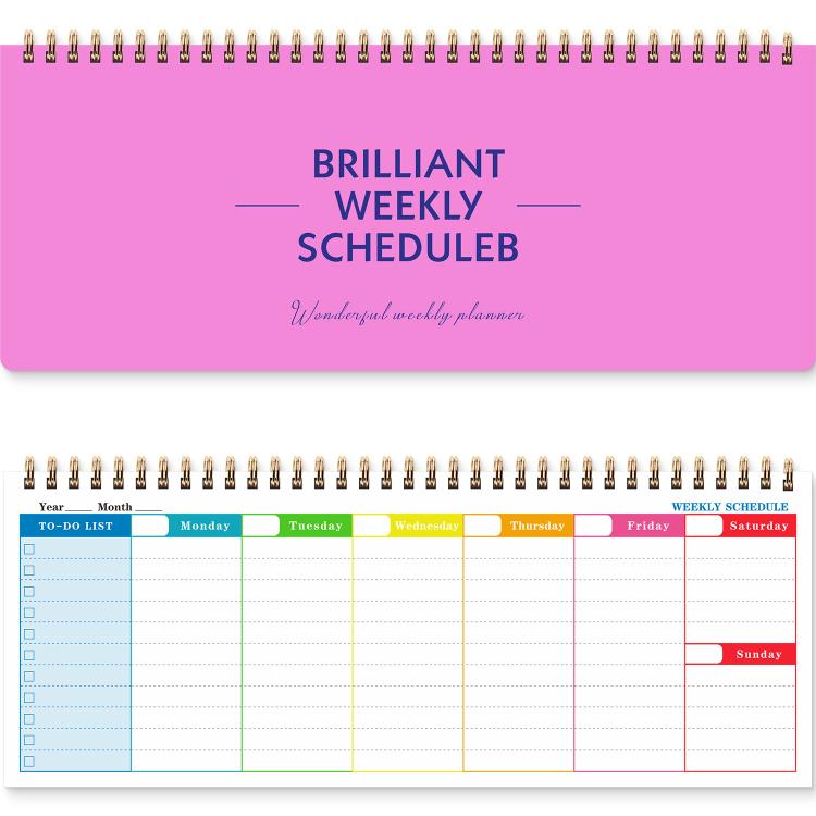 Undated Weekly Planner Pad Desktop Weekly Schedule Notebook with To-Do List 12 x 4.8 inch 60 Sheets — Blue