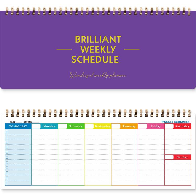 Undated Weekly Planner Pad Desktop Weekly Schedule Notebook with To-Do List 12 x 4.8 inch 60 Sheets — Rose Red