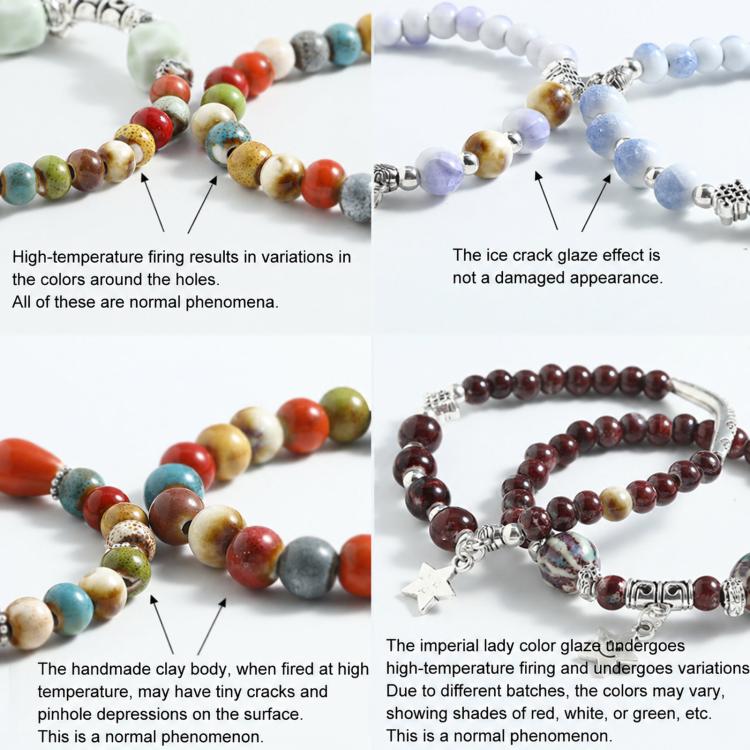 20 PCS/Pack DIY Round Kiln-fired Ceramic Beads for Bracelets — view 7