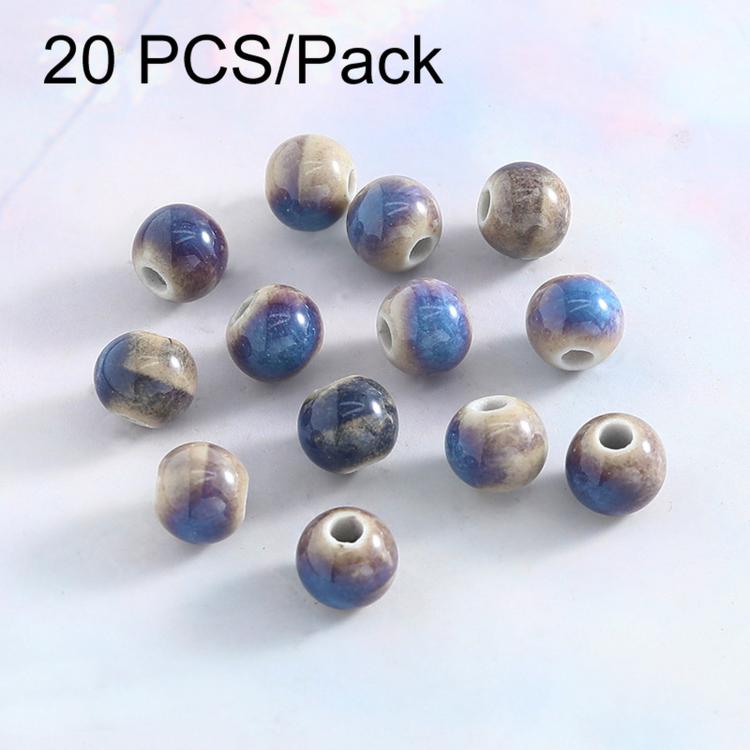 20 PCS/Pack Kiln-fired Ceramic Beads for DIY Bracelet Accessories — 6mm Round Beads