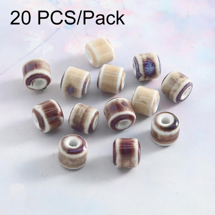 20 PCS/Pack Kiln-fired Ceramic Beads for DIY Bracelet Accessories — 12mm Round Beads