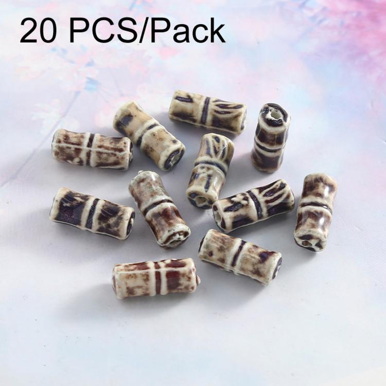 20 PCS/Pack Kiln-fired Ceramic Beads for DIY Bracelet Accessories — Short Column