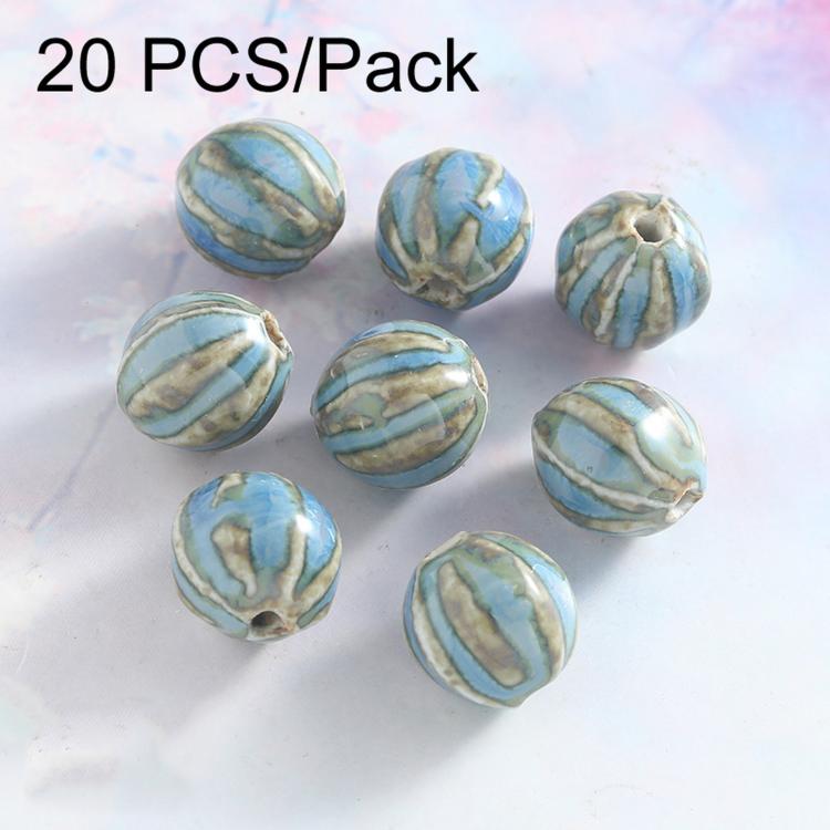 20 PCS/Pack High-Temperature Ceramic Beads DIY Necklace Bracelet Material — Eight-concave Oval (Small Rhombus)