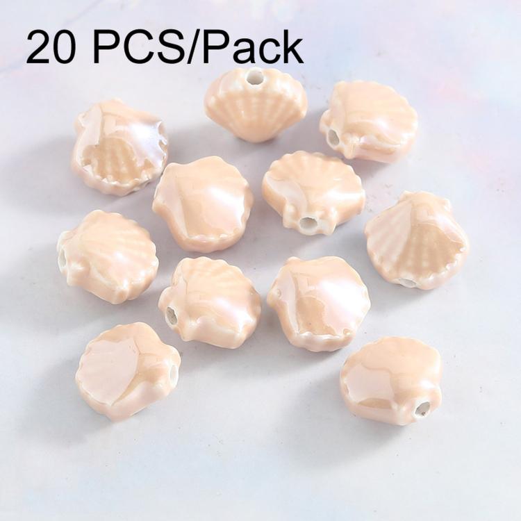 20 PCS/Pack Shells Ceramic Beads for DIY Jewelry Making