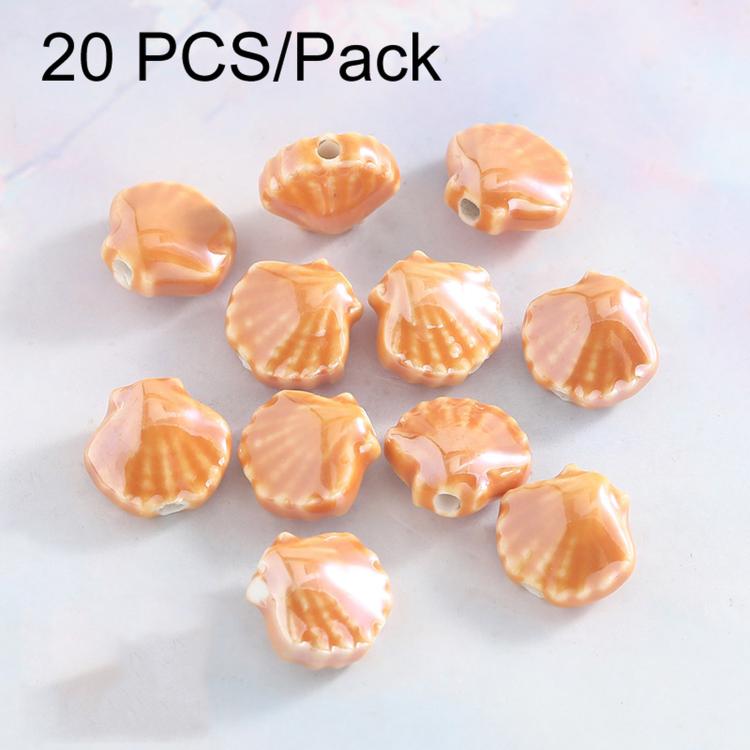 20 PCS/Pack Shells Ceramic Beads for DIY Jewelry Making — Earthy Yellow