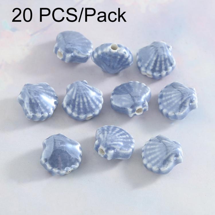 20 PCS/Pack Shells Ceramic Beads for DIY Jewelry Making — Orange