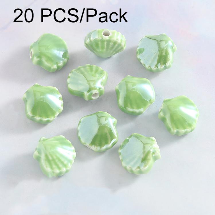 20 PCS/Pack Shells Ceramic Beads for DIY Jewelry Making — Sea Blue