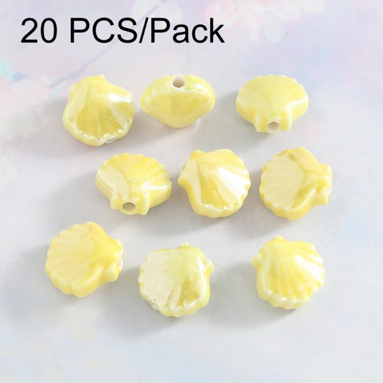 20 PCS/Pack Shells Ceramic Beads for DIY Jewelry Making — Fruit Green