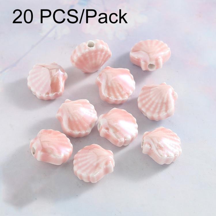 20 PCS/Pack Shells Ceramic Beads for DIY Jewelry Making — Light Yellow