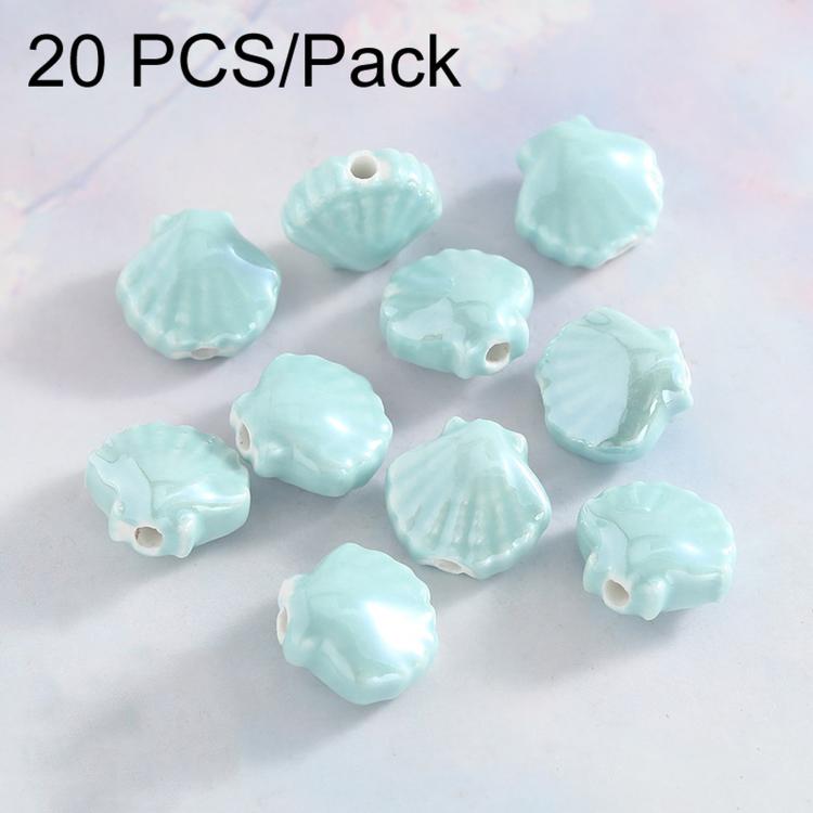 20 PCS/Pack Shells Ceramic Beads for DIY Jewelry Making — Dark Pink