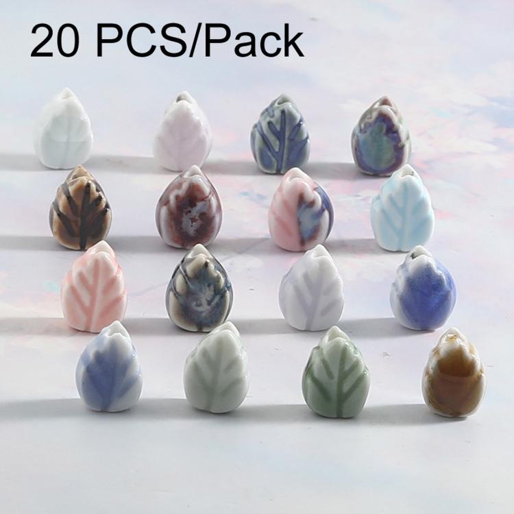20 PCS/Pack Leaf-Shaped Ceramic Loose Bead Bracelet DIY Clothing Accessory