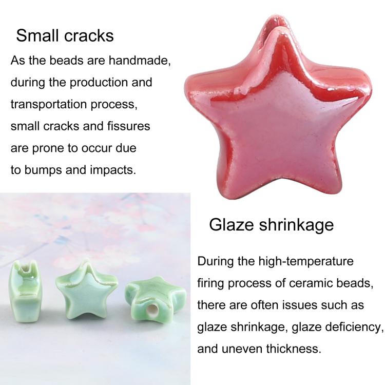 20 PCS/Pack Macaron Electroplated Star Ceramic Beads DIY Jewelry Accessories