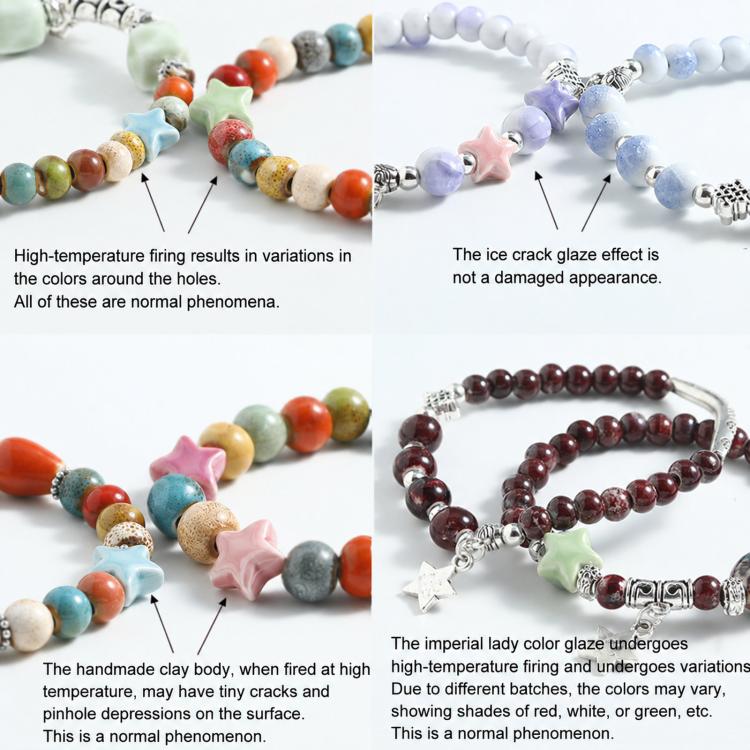 20 PCS/Pack Macaron Electroplated Star Ceramic Beads DIY Jewelry Accessories