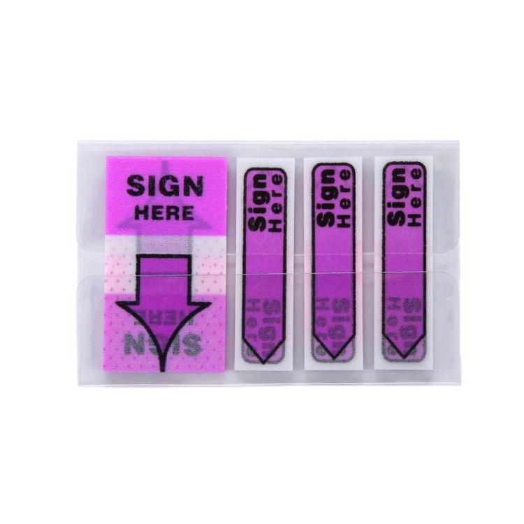 100 Sheets/Pack Sign Here Page Flags Fluorescent Arrow Index Tabs For Contracts — Orange