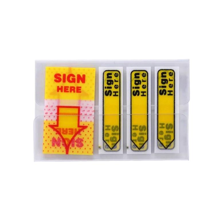 100 Sheets/Pack Sign Here Page Flags Fluorescent Arrow Index Tabs For Contracts — Pink