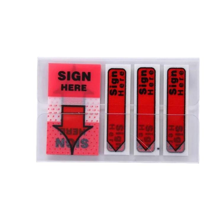 100 Sheets/Pack Sign Here Page Flags Fluorescent Arrow Index Tabs For Contracts — Yellow