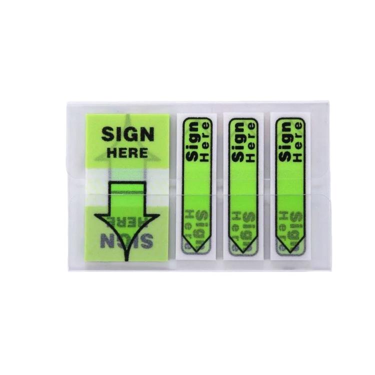 100 Sheets/Pack Sign Here Page Flags Fluorescent Arrow Index Tabs For Contracts — Red