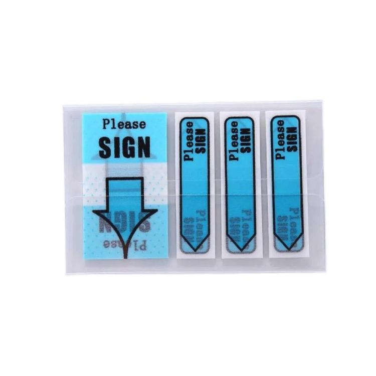100 Sheets/Pack Sign Here Page Flags Fluorescent Arrow Index Tabs For Contracts — Sky Blue