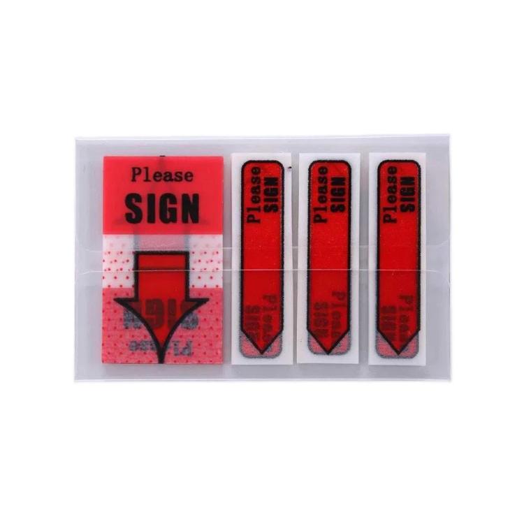 100 Sheets/Pack Sign Here Page Flags Fluorescent Arrow Index Tabs For Contracts — Please Sign Green