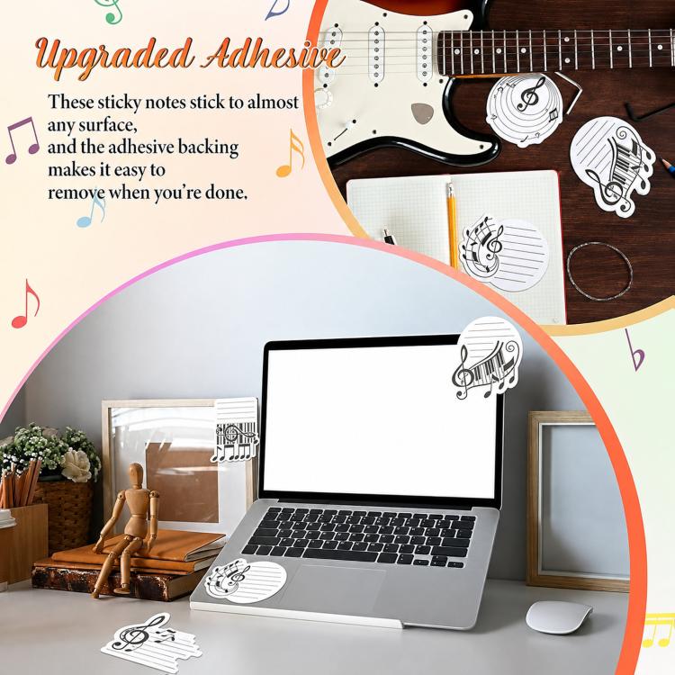 Music Theme Sticky Notes Set Novelty Musical Notes Treble Clef Memo Pads — view 5