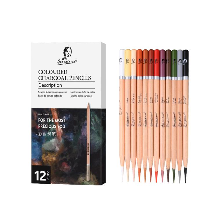 Charcoal Pencils Set Natural Wood Pastel Drawing Pencils