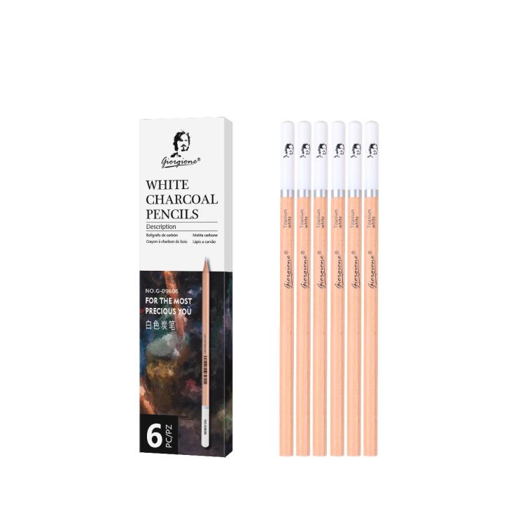 Charcoal Pencils Set Natural Wood Pastel Drawing Pencils — Giorgione 12 PCS/Pack Coloured