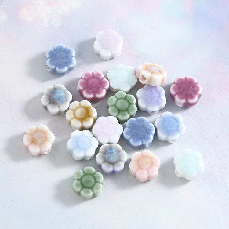 20 PCS/Pack Daisy Ceramic Beaded DIY Bracelet Accessories