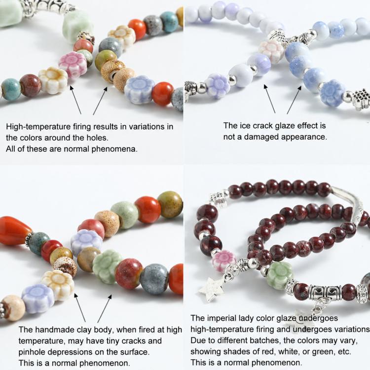20 PCS/Pack Daisy Ceramic Beaded DIY Bracelet Accessories