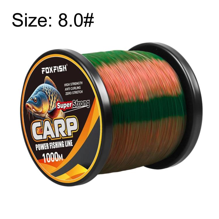 FOXFISH 1000m Color Changing Nylon Fishing Line Wear Resistant Soft Invisible & High Tensile Strength — 7.0#