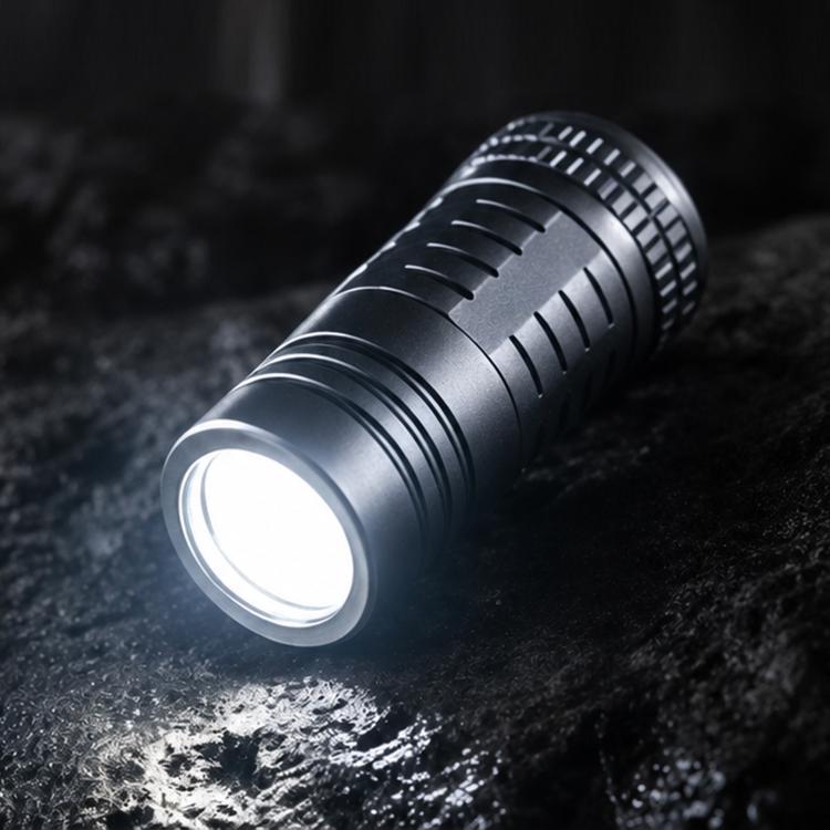 Mini Titanium Alloy High-Power Portable Rechargeable LED Flashlight Keychain — Stone Washed Color