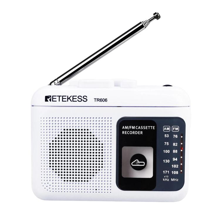 RETEKESS TR606 Retro Portable Cassette Player Radio — Silver
