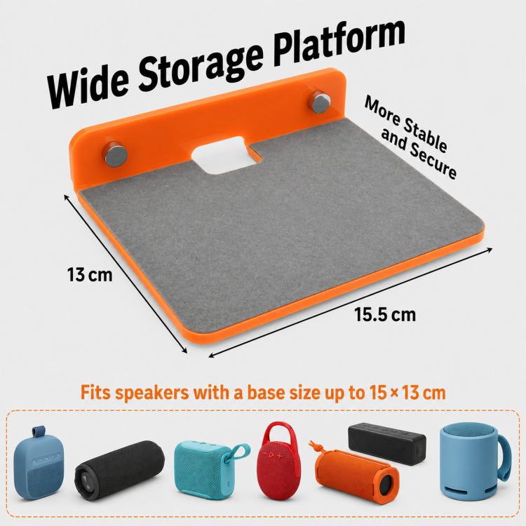 TXEsign Universal Acrylic Wall Mount Small Medium Bluetooth Speaker Floating Shelf Bracket Holder