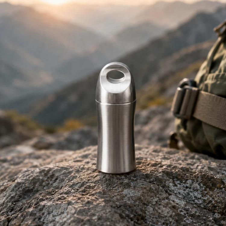 Pure Titanium Waterproof Sealed EDC Portable Outdoor Medicine Box