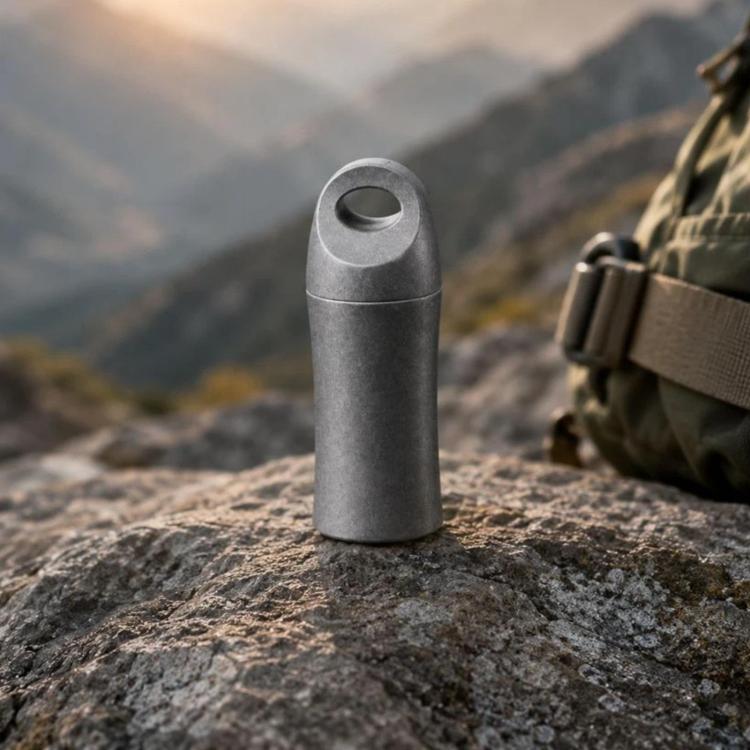 Pure Titanium Waterproof Sealed EDC Portable Outdoor Medicine Box — Polished