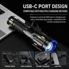PM60 Long-Range Zoomable High Power Flashlight Outdoor Led Camping Torch — view 7