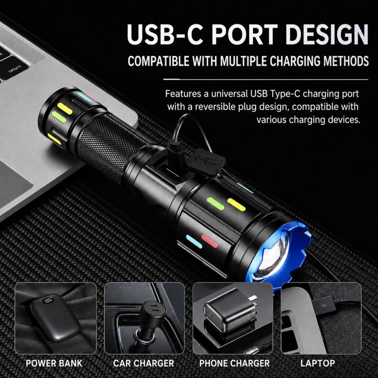 PM60 Long-Range Zoomable High Power Flashlight Outdoor Led Camping Torch — view 7