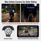 Smart Bike Camera Tail Light With Remote Control, WiFi Bicycle Dash Cam, Turn Signals & G-Sensor — view 7