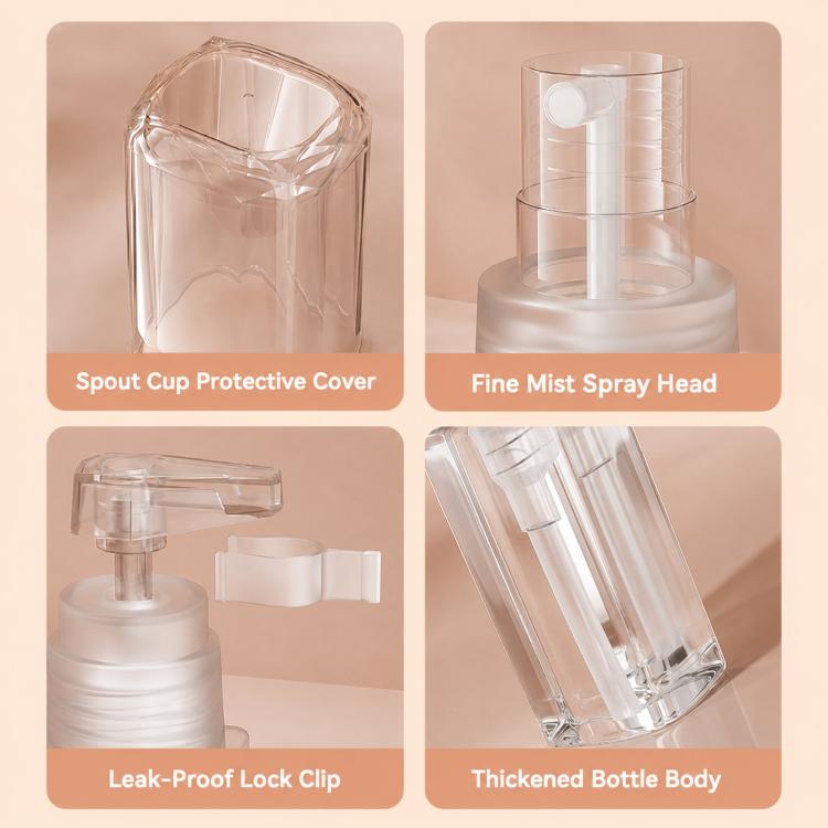 ETRAVEL 4-in-1 Travel Bottle Set Toiletry Dispenser Kit with 2 Lotion Pumps & 2 Fine Mist Sprays — view 13