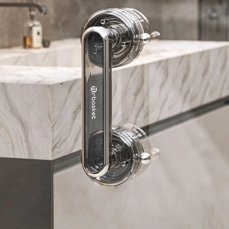 Vacuum Suction Cup Door Handle Drill-Free Removable Glass Door Pull Knob Slide Door Handle Bar — Large Clear