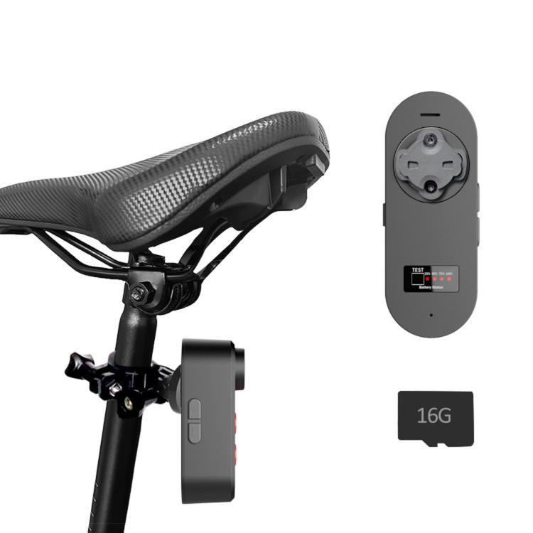 Bike Tail Light Camera With Smart Brake Sensor IPX6 Waterproof Bicycle Dash Cam — Saddle Mount+16G
