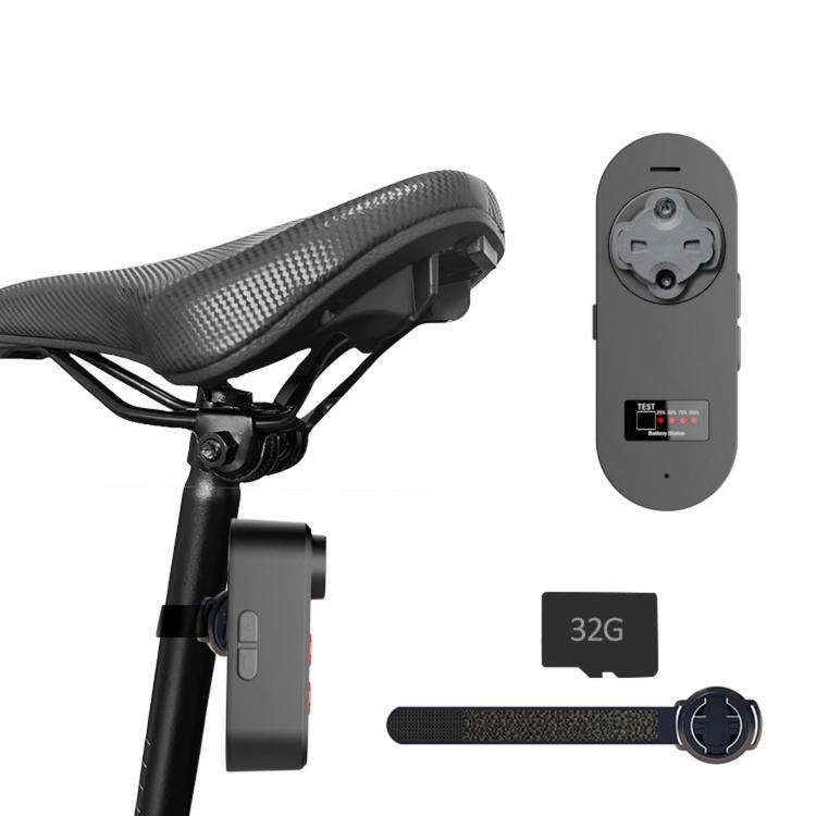 Bike Tail Light Camera With Smart Brake Sensor IPX6 Waterproof Bicycle Dash Cam — Seatpost Mount+16G
