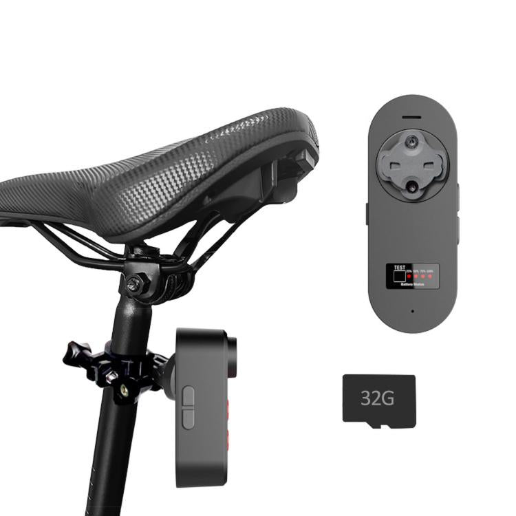 Bike Tail Light Camera With Smart Brake Sensor IPX6 Waterproof Bicycle Dash Cam — Saddle Mount+32G