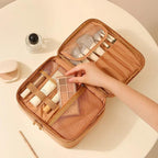 Travel Makeup Bag Cosmetic Bag Organizer with Adjustable Dividers & Brush Holder Slots — view 8
