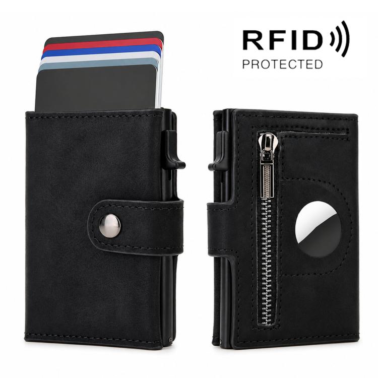 For AirTag 2nd Gen / AirTag 1st Gen Pop Up Credit Card Holder With RFID Blocking Zipper Coin Pocket