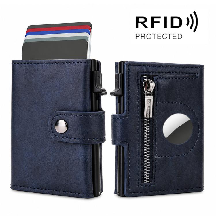 For AirTag 2nd Gen / AirTag 1st Gen Pop Up Credit Card Holder With RFID Blocking Zipper Coin Pocket