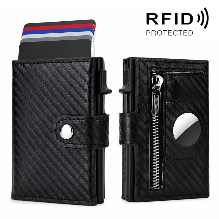 For AirTag 2nd Gen / AirTag 1st Gen Pop Up Credit Card Holder With RFID Blocking Zipper Coin Pocket
