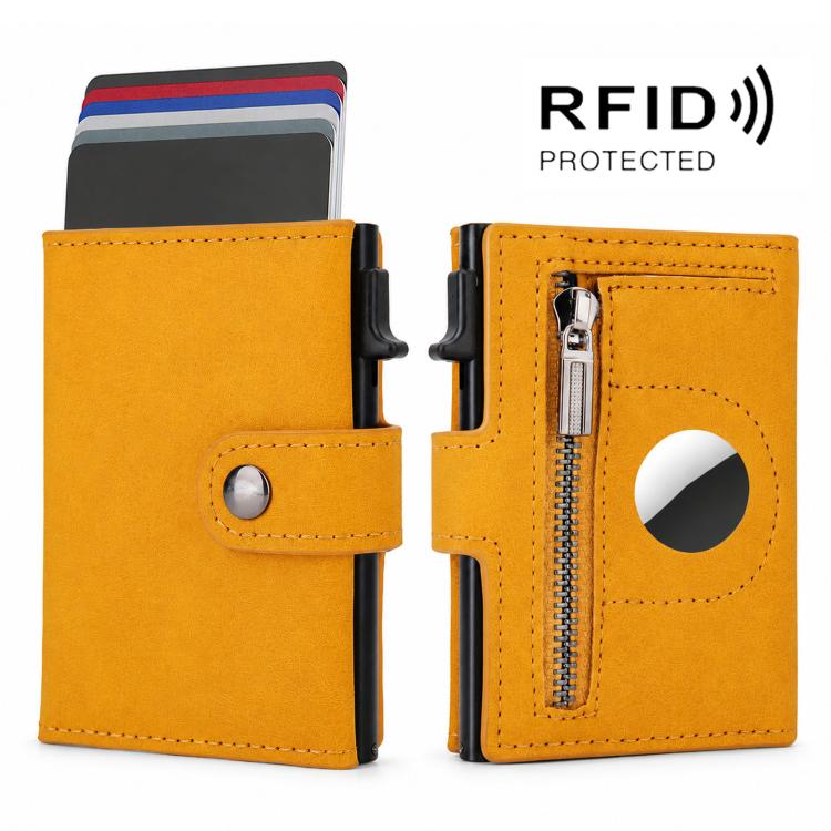 For AirTag 2nd Gen / AirTag 1st Gen Pop Up Credit Card Holder With RFID Blocking Zipper Coin Pocket