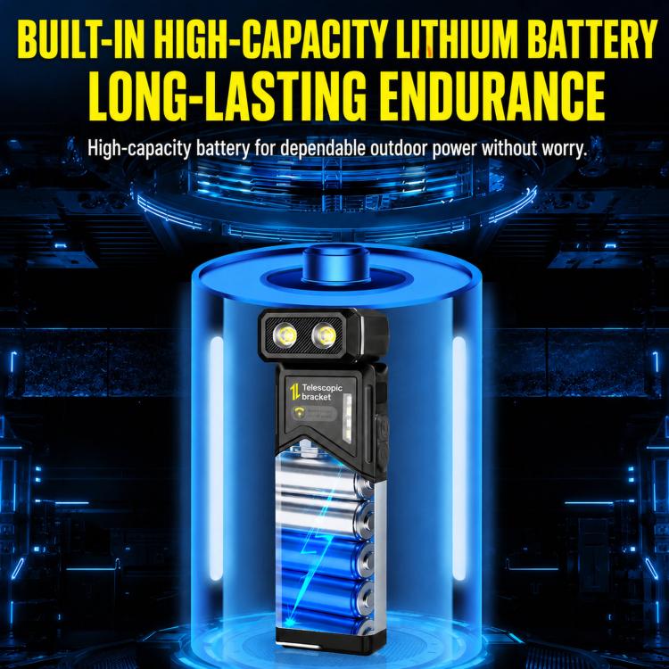 Telescopic Rotatable LED Magnetic Work Light Multifunctional Flashlight For Camping And Maintenance — view 6