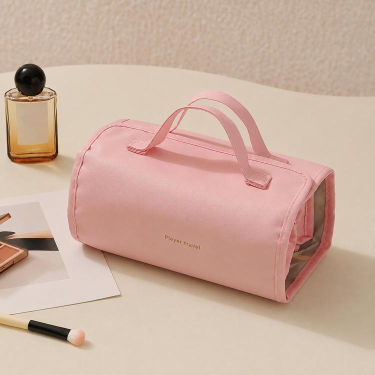 4 In 1 Roll Up Makeup Bag Detachable Clear Toiletry Organizer Waterproof Cosmetic Travel Case — White